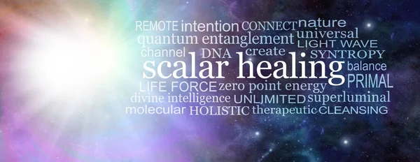 All Zero Point Scalar Healing Energy Word Cloud Radiating Cosmic — Stock Photo, Image