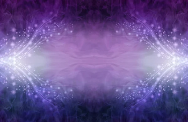 Ethereal Spirituális Szimmetrikus Csillogó Mély Lila Kék Sablon Csillogás Sugárzó — Stock Fotó