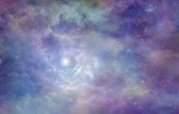 Schöne Himmlische Himmlische Wolkenlandschaft Hintergrund Blau Rosa Lila Grün Lila — Stockfoto