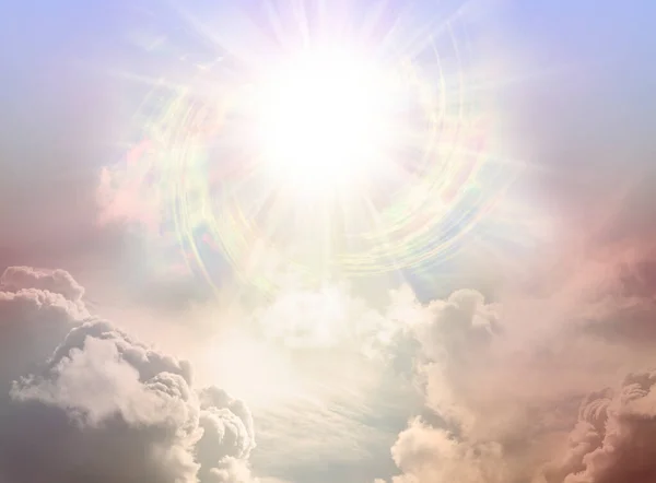 Glorieuse Intelligence Divine Vortexing Starlight Sky Énorme Soleil Spirale Haute — Photo