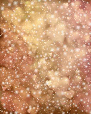 Güzel kalp sıcak sonbahar bokeh sihirli nazik arka plan şablonu - bir çok farklı boyutlarda çakışan parlak aşk kalpleri rastgele bir desen içinde, sonbahar teması için ideal