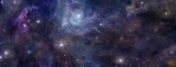 深い暗い宇宙パノラマ宇宙の背景 天の広大な私たちの上に知られていない ストック写真