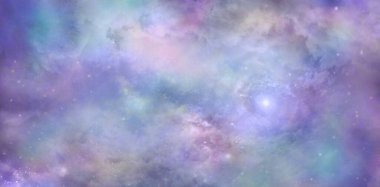 Celestial heavenly spiritual deep space background template - beautiful pastel coloured heavens above cloudscape ideal for an Angelic theme                             clipart