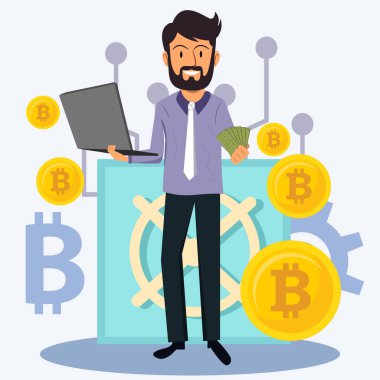 Business concept for investment in crypto currency bitcoin