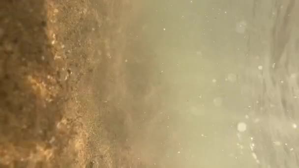 Powolny Ruch Pęcherzyków Powietrza Pływających Dna Rzeki Powierzchni Wody Bąbelki — Wideo stockowe