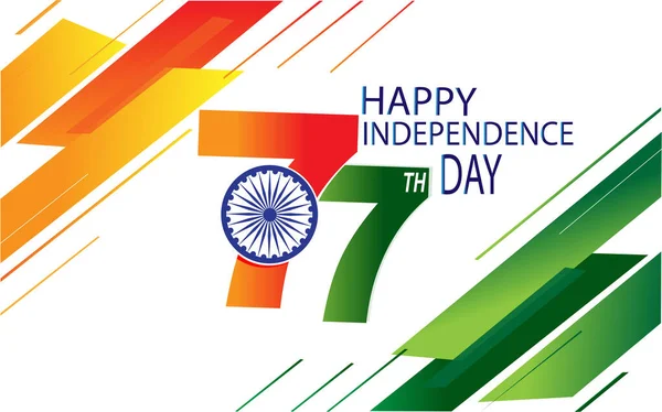 77E Jour Indépendance Inde Célébration Août Illustration Est Conçu Par — Image vectorielle