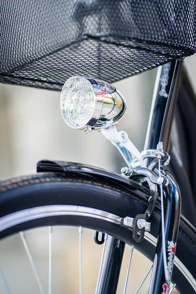 close up of a German Netherlands Ukrainian bike bicycle lamp headlights