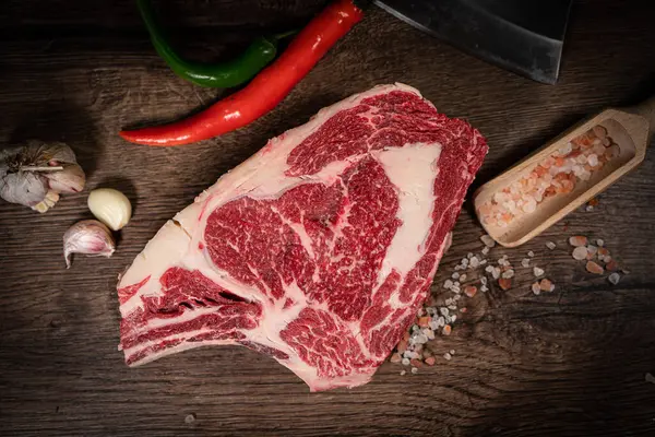 Tlustý Syrový Bone Steak Sušené Zrání Syrové Bone Nebo Porterhouse — Stock fotografie
