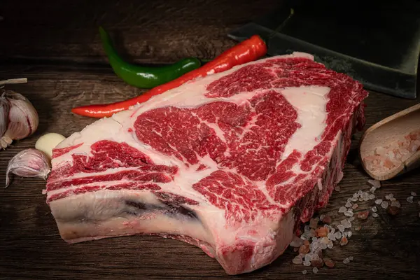 Tlustý Syrový Bone Steak Sušené Zrání Syrové Bone Nebo Porterhouse — Stock fotografie