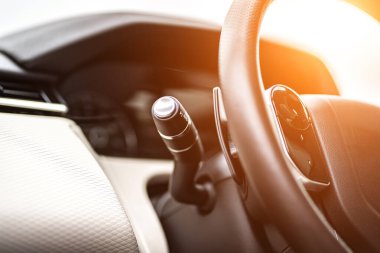 Control panel dashboard car fragment Automatic transmission gear shift in car