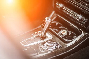 Control panel dashboard car fragment Automatic transmission gear shift in car