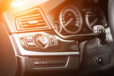 Control panel dashboard car fragment Automatic transmission gear shift in car