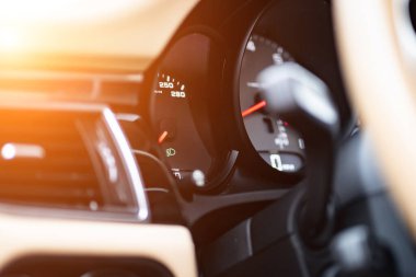 Control panel dashboard car fragment Automatic transmission gear shift in car