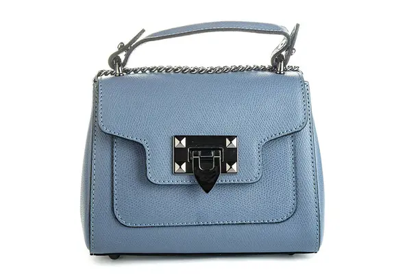 Blå Mode Väska Handväska Vit Bakgrund Isolerad — Stockfoto