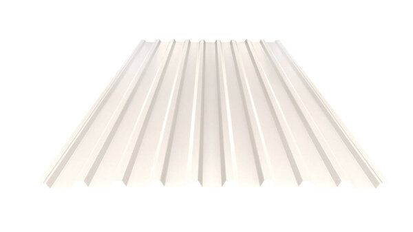 Roof roof profile metal colored wooden texture isolated on white background