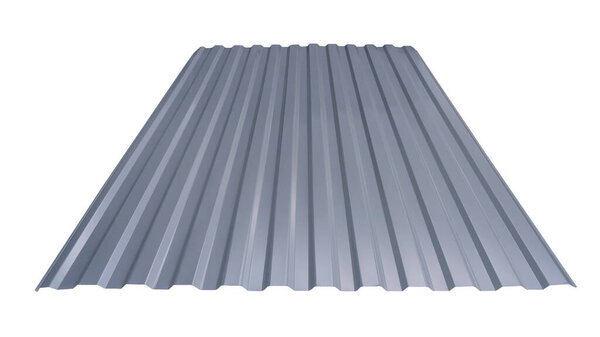 Roof roof profile metal colored wooden texture isolated on white background