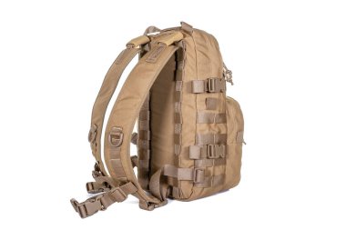 tactical backpack color coyote front view isolated white background equipment military tourist clipart