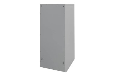 Posta kutuları dairede. Dairesinde kilitlenebilir merkezi olan metal posta kutusu. Posta kutusu beyaz arkaplan izole