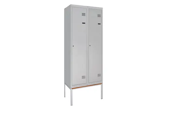 White Lockers Locker Room Change Room Metal Box Grey Image En Vente