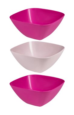 empty blue plastic bowl isolated on white background