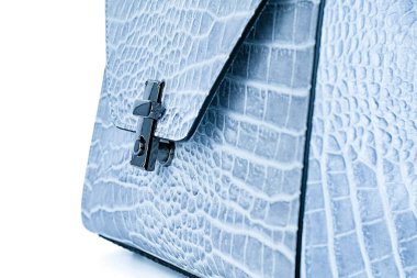 Poşet debriyaj debriyajı moda cazibesi klasik retro beyaz deri üzerinde izole