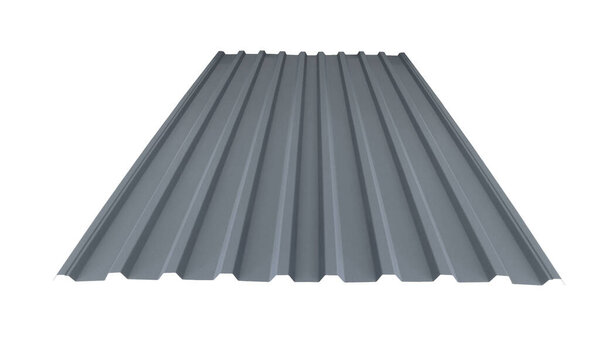 Roof roof profile metal colored wooden texture isolated on white background