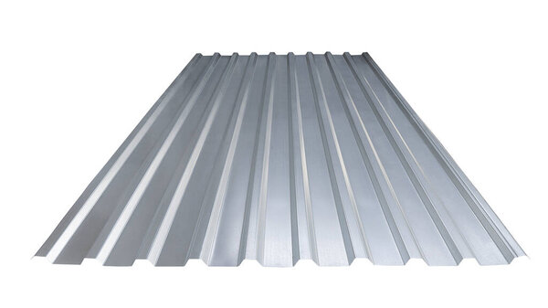 Roof roof profile metal colored wooden texture isolated on white background