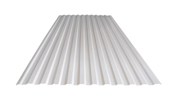 Roof roof profile metal colored wooden texture isolated on white background