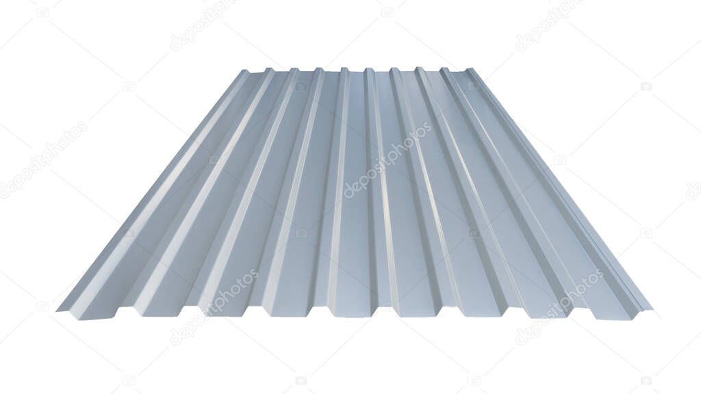 Roof roof profile metal colored wooden texture isolated on white background