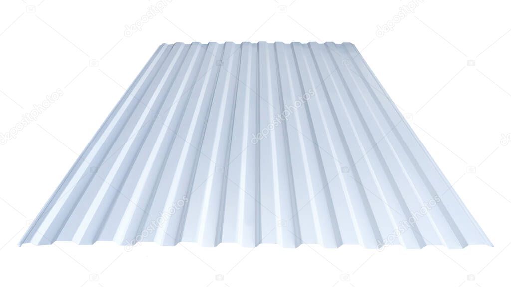 Roof roof profile metal colored wooden texture isolated on white background