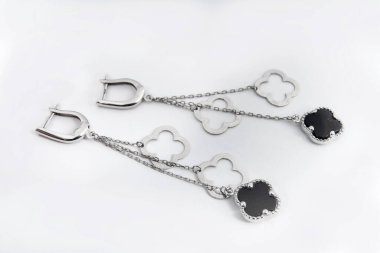 Beyaz arka plan kırpma yolunda izole edilmiş kadınlar için büyük mücevherler.