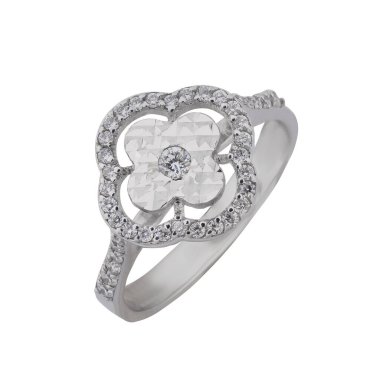 Mücevher alyansı, beyaz altın. Nişan gümüş beyaz altın yüzük izole edilmiş beyaz arkaplan