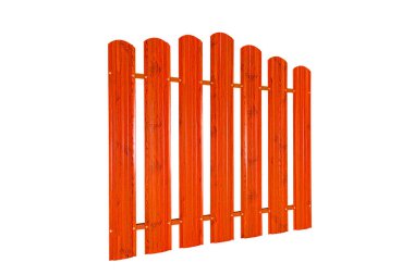 Metalden yapılmış tek bir barış tahtası basit çit. Paslanmaz çelik çit parçaları. Galvanize materyalin endüstriyel tasarımı.