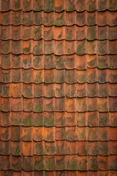 Çatı kiremit dokusu. Çatı katı malzemesi. Çatı kiremit desenini tekrarlayın. Klasik ev dış çatı tasarımı. Mimari öğe, çatı katı. Binanın tepesinde. Metal profilli çatı fayansı. Vektör illüstrasyonu.