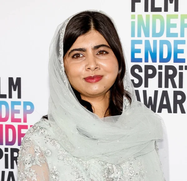 Santa Monica Kalifornien Mars 2023 Malala Yousafzai Deltar Filmpriset 2023 Stockfoto