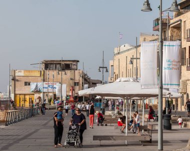 TEL AVIV, ISRAEL - CIRCA MAYIS 2018: İsrail 'deki Tel Aviv Eski Jaffa' nın güzel manzarası Mayıs 2018 civarında Tel Aviv 'de.