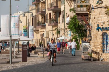 TEL AVIV, ISRAEL - CIRCA MAYIS 2018: İsrail 'deki Tel Aviv Eski Jaffa' nın güzel manzarası Mayıs 2018 civarında Tel Aviv 'de.