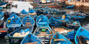 ESSAOUIRA, MOROCCO - CIRCA EPTEMBER 2014: Essaouira kasabası, Eylül 2014, Essaouira.