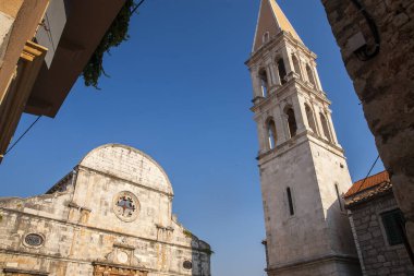 Hırvatistan 'ın Hvar adasında yer alan küçük bir kasaba olan Stari Grad manzarası.