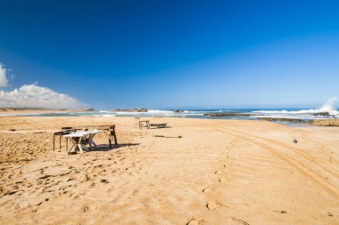 OUALIDIA, MOROCCO - CIRCA EPTEMBER 2014: Oualidia 'nın Eylül 2014' te Oualidia 'da görülmesi.