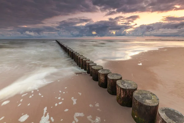 Pěkný Výhled Polské Baltské Moře Noechorze — Stock fotografie