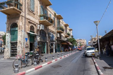 TEL AVIV, ISRAEL - CIRCA MAYIS 2018: İsrail 'deki Tel Aviv Eski Jaffa' nın güzel manzarası Mayıs 2018 civarında Tel Aviv 'de.