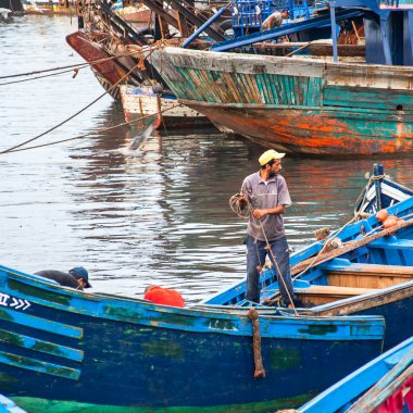 ESSAOUIRA, MOROCCO - CIRCA EPTEMBER 2014: Essaouira Limanı Eylül 2014 Essaouira.