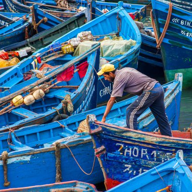 ESSAOUIRA, MOROCCO - CIRCA EPTEMBER 2014: Essaouira Limanı Eylül 2014 Essaouira.