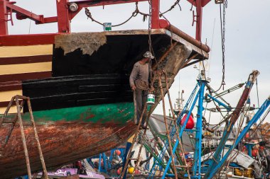 ESSAOUIRA, MOROCCO - CIRCA EPTEMBER 2014: Essaouira Limanı Eylül 2014 Essaouira.
