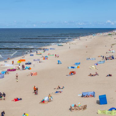 View of the beach in Trzesacz in Poland circa August 2021 in Trzesacz.