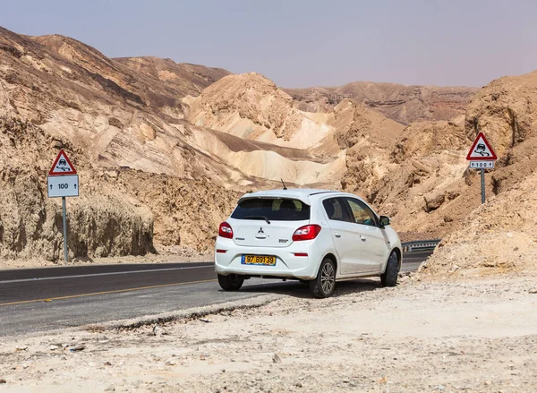 Nagev Israel Circa Maio 2018 Vista Estrada Através Deserto Negev — Fotografia de Stock