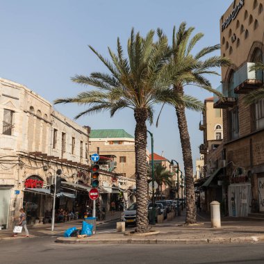 TEL AVIV, ISRAEL - CIRCA MAYIS 2018: İsrail 'deki Tel Aviv Eski Jaffa' nın güzel manzarası Mayıs 2018 civarında Tel Aviv 'de.