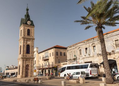 TEL AVIV, ISRAEL - CIRCA MAYIS 2018: İsrail 'deki Tel Aviv Eski Jaffa' nın güzel manzarası Mayıs 2018 civarında Tel Aviv 'de.