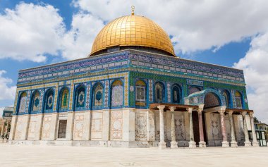 JERUSALEM, ISRAEL - CIRCA MAYIS 2018: Kudüs 'teki Kaya Kubbe manzarası, İsrail yaklaşık Mayıs 2018.